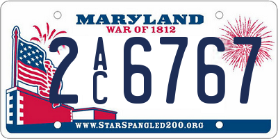 MD license plate 2AC6767