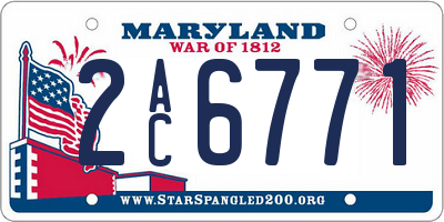 MD license plate 2AC6771