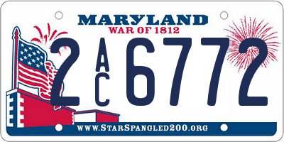 MD license plate 2AC6772