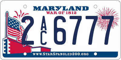 MD license plate 2AC6777