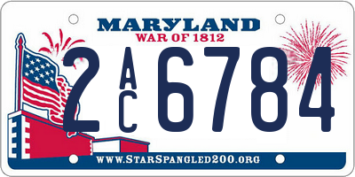 MD license plate 2AC6784