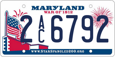 MD license plate 2AC6792