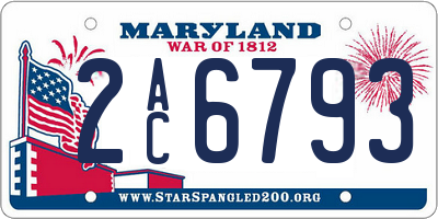MD license plate 2AC6793
