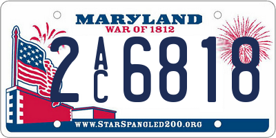 MD license plate 2AC6818