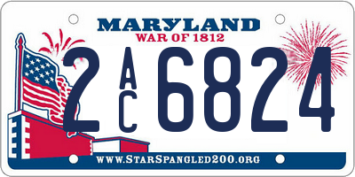 MD license plate 2AC6824