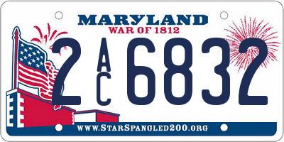 MD license plate 2AC6832
