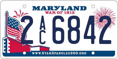 MD license plate 2AC6842