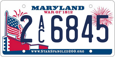 MD license plate 2AC6845