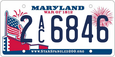 MD license plate 2AC6846