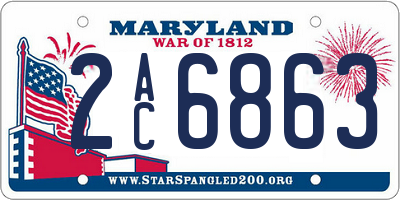 MD license plate 2AC6863