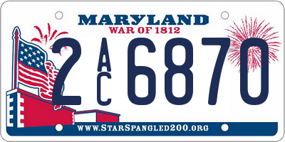 MD license plate 2AC6870