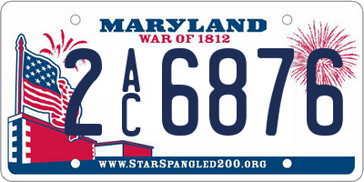 MD license plate 2AC6876