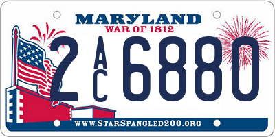 MD license plate 2AC6880