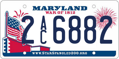 MD license plate 2AC6882