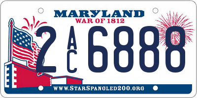 MD license plate 2AC6888