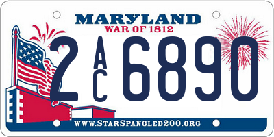 MD license plate 2AC6890