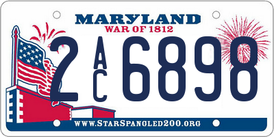 MD license plate 2AC6898