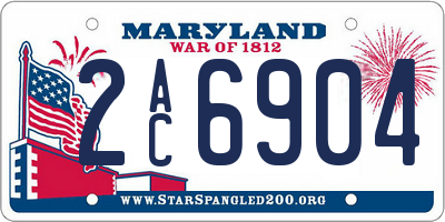 MD license plate 2AC6904