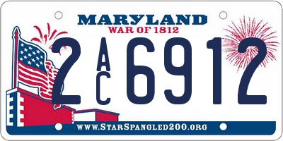MD license plate 2AC6912