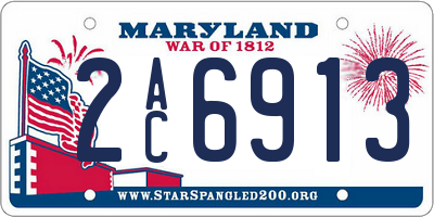 MD license plate 2AC6913