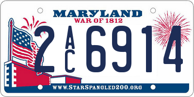 MD license plate 2AC6914