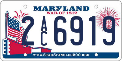 MD license plate 2AC6919