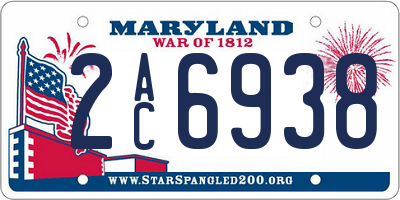MD license plate 2AC6938