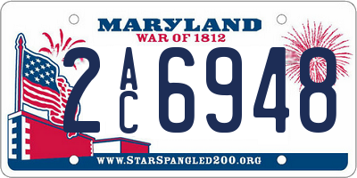 MD license plate 2AC6948