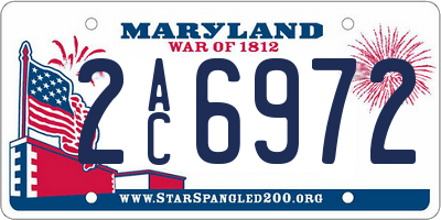MD license plate 2AC6972