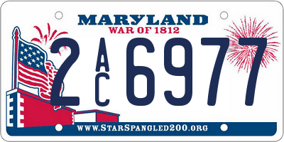 MD license plate 2AC6977