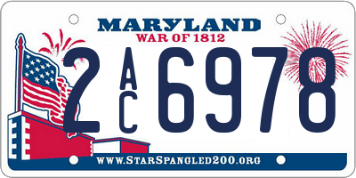 MD license plate 2AC6978