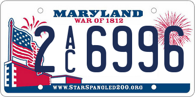 MD license plate 2AC6996