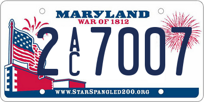 MD license plate 2AC7007