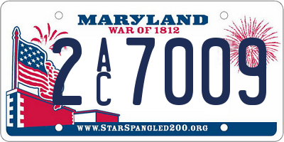 MD license plate 2AC7009