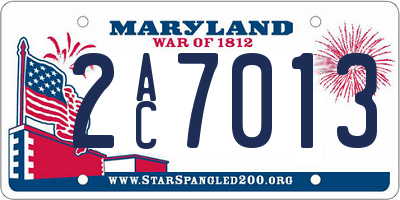 MD license plate 2AC7013