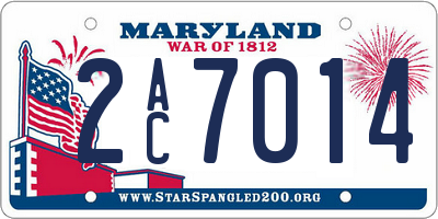 MD license plate 2AC7014