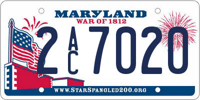 MD license plate 2AC7020