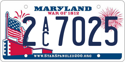MD license plate 2AC7025