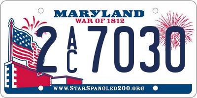 MD license plate 2AC7030