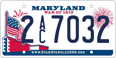 MD license plate 2AC7032