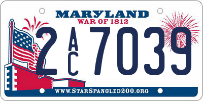MD license plate 2AC7039