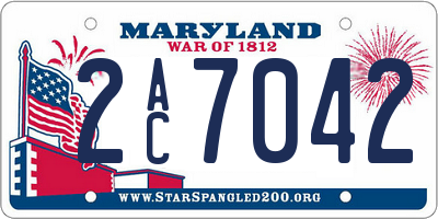 MD license plate 2AC7042