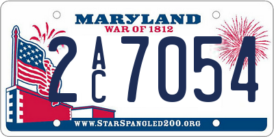 MD license plate 2AC7054