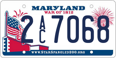MD license plate 2AC7068