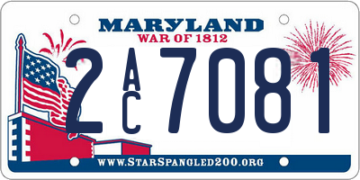 MD license plate 2AC7081