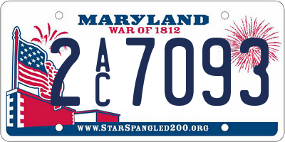 MD license plate 2AC7093