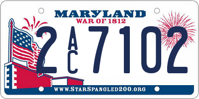 MD license plate 2AC7102