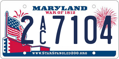 MD license plate 2AC7104
