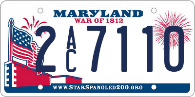 MD license plate 2AC7110