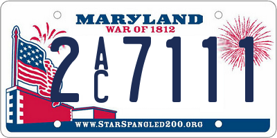MD license plate 2AC7111